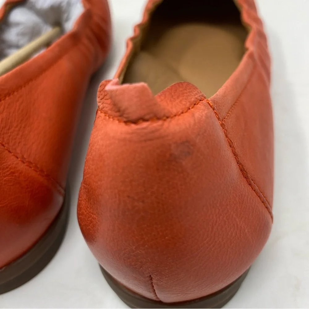 Clarks Rena Hop Grenadine Leather Ballet Flats Size 9 Wide